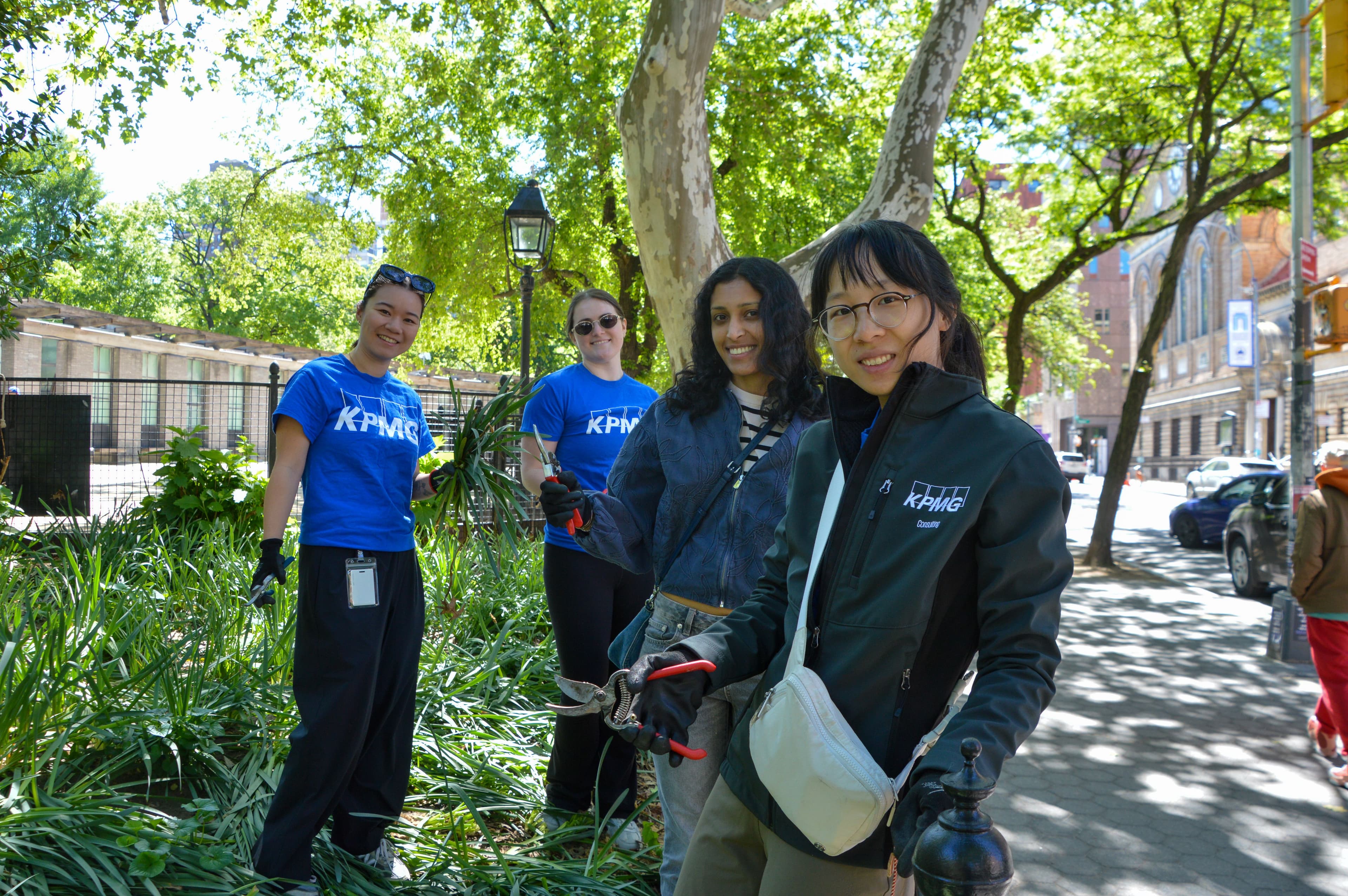 Volunteers in the park