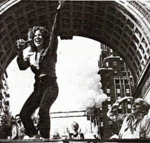 Bette Midler performing at the Arch at the Gay Liberation March in 1973. Photo courtesy of the New York Times.