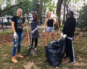 Group of NYU student volunteers, including Natalie (third from the right)