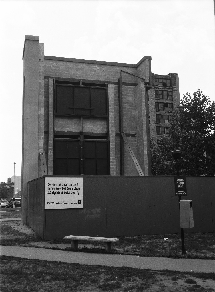 Site of Bobst Library, pre-construction, 1966. Photo courtesy of NYC Parks Photo Archive.