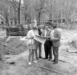 Relocation of the Garibaldi monument, 1970. Photo courtesy of NYC Parks Photo Archive. 