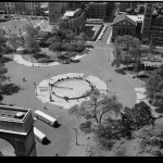 black and white photo of an aerial view of the Park from 1962
