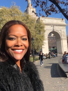 Lydia, loving life in Washington Square Park 