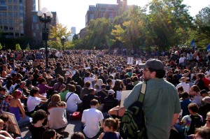 Occupy Wall Street holds a General Assembly meeting in WSP