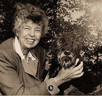 Fala and Eleanor Roosevelt