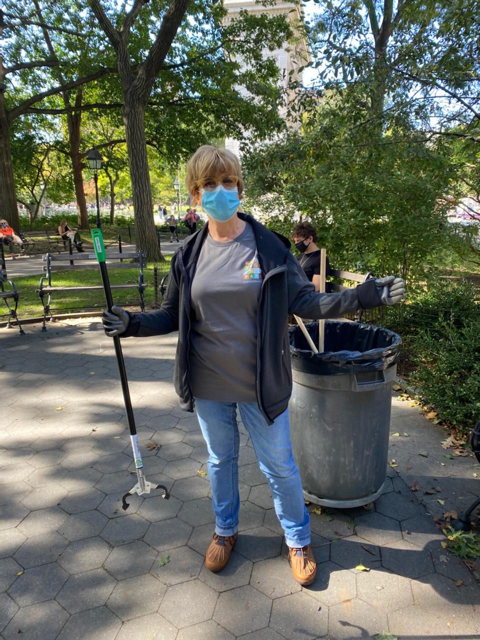 Clean Team member Janice tackles trash on the North side of WSP